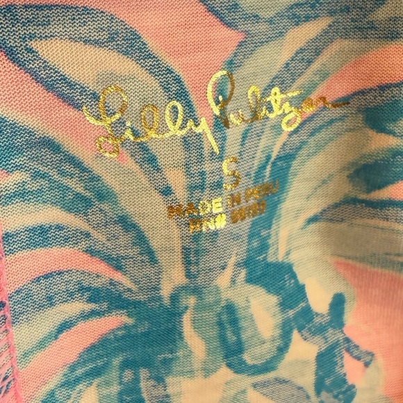 Lilly Pulitzer pineapple Brewster short sleeve Pima cotton Pelican Pink dress - Picture 6 of 8